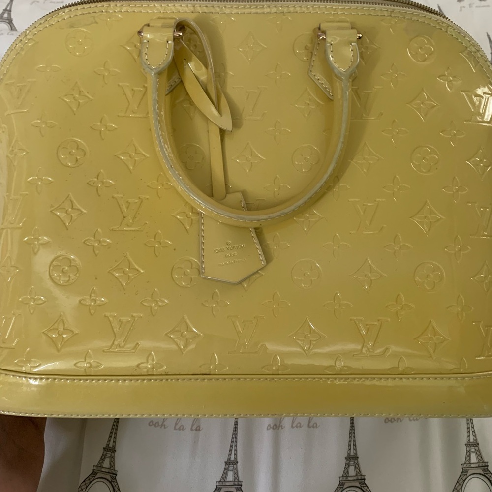 Louis Vuitton Yellow Vernis Alma Gm